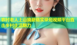 农村老人上山摘蘑菇实录短视频平台直击乡村生活魅力